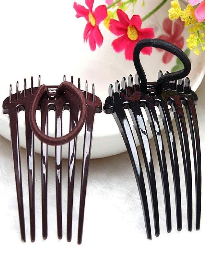 ZERONE Ponytail Volume Inserts Lightweight Hair Styling Tool with Elastic Band, Create Full Bodied Hair in Seconds for Any Occasions (Coffee + black) - Image 1