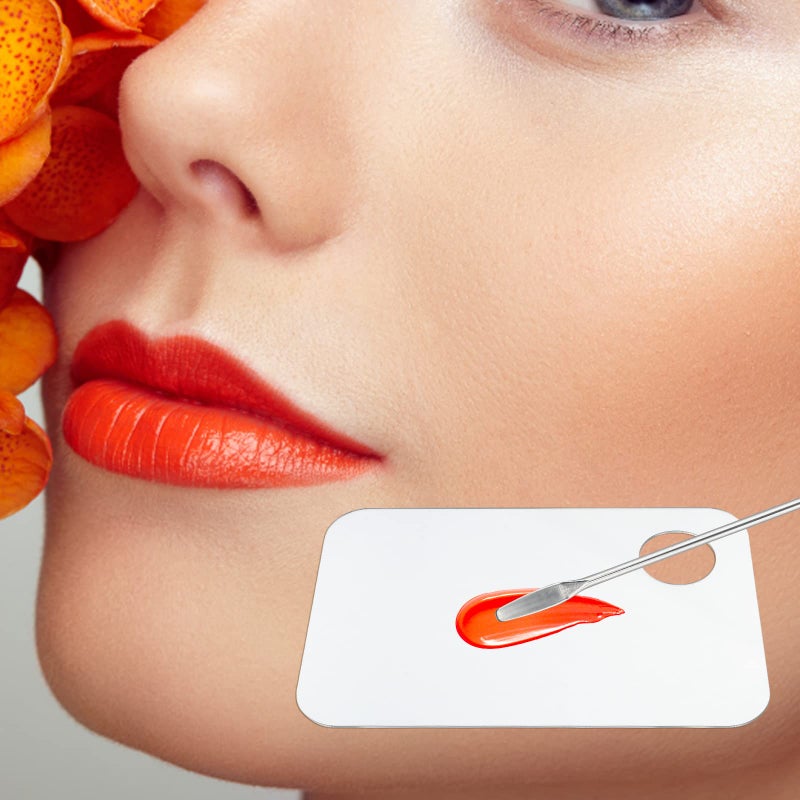 G2PLUS 2PCS Acrylic Cosmetic Palette with 2PCS Spatula,Makeup Palette Mixing Tray Apply for Eye Shadow Nail Art Pigment Blending (Rectangle) - Image 5