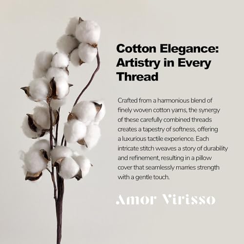 Amor Virisso Floral Throw Pillow Covers 18x18 Couch Pillows for Living Room Decorative Accent Pillow Covers Block Print Farmhouse Neutral Pillow Covers Sofa Pillows 1PC, Brown - Image 5