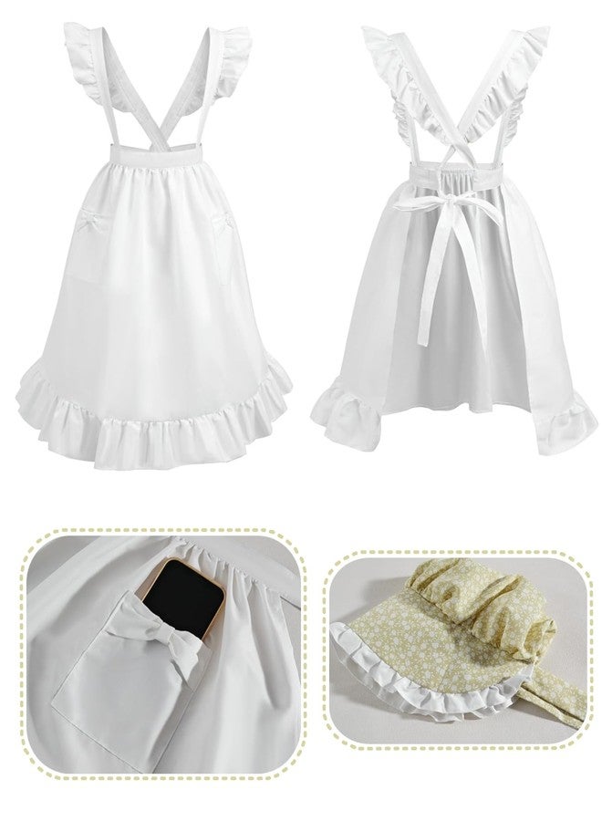 NSPSTT Colonial Costume Girls Pioneer Costume Prairie Dress Short Sleeve 3pcs Set - Image 5