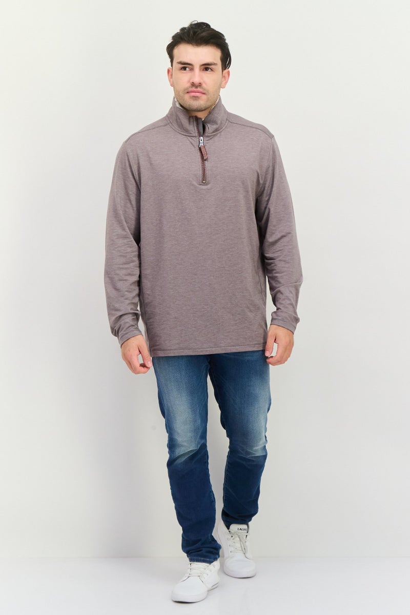 TRUE GRIT Men High Neck Long Sleeves Heather Sweatshirt Grey  - Image 4