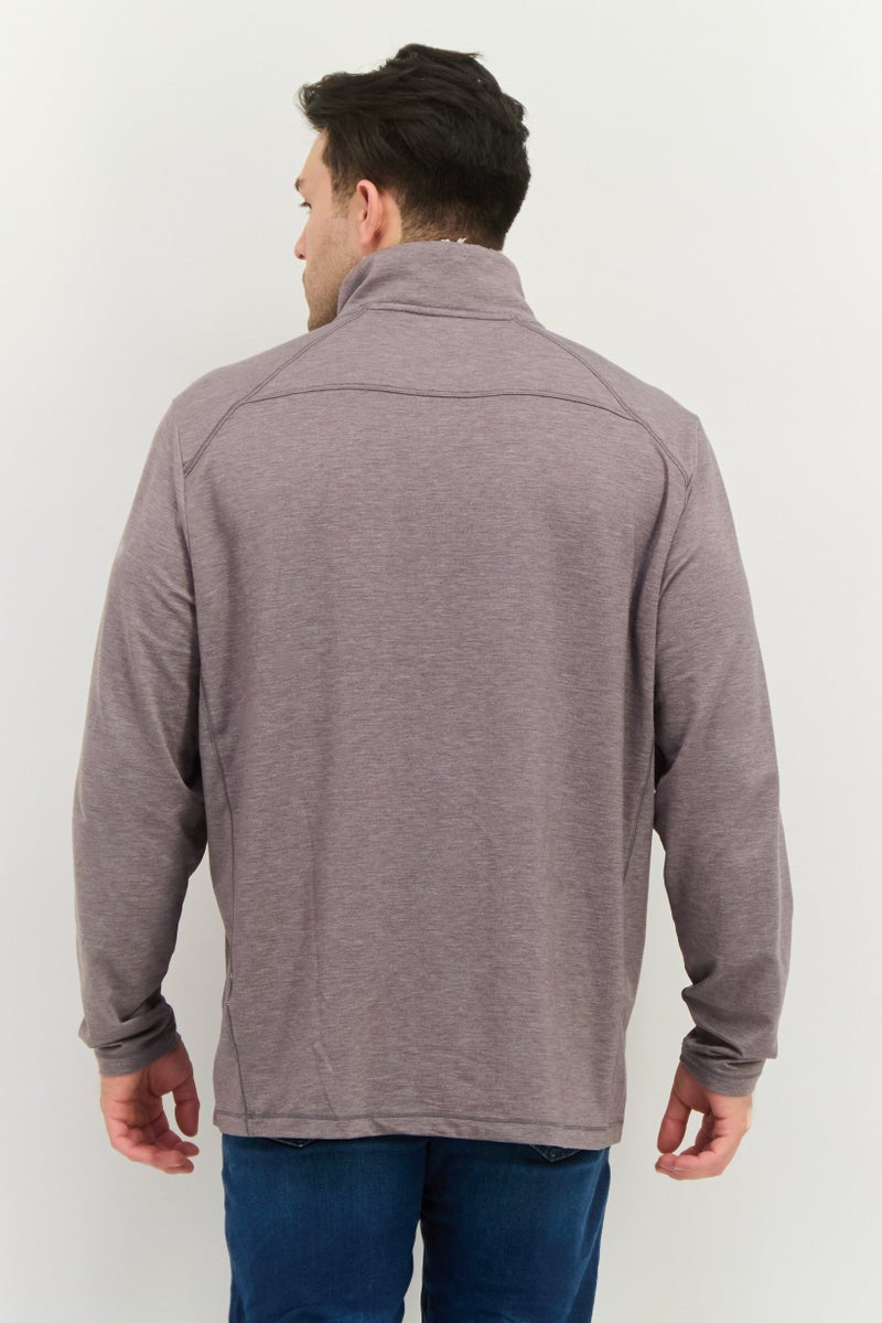 TRUE GRIT Men High Neck Long Sleeves Heather Sweatshirt Grey  - Image 3