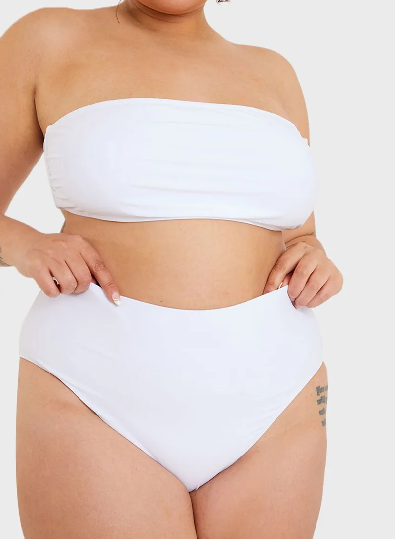 In The Style Curve High Leg High Waist Bikini Bottom
