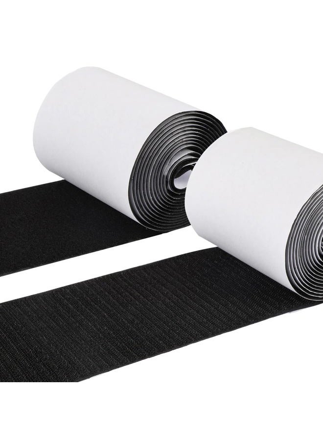 Cocoboo 4 Inch Hook and Loop Tape 3 Yards (9feet) Self-Adhesive Strips Sticky Back Fastener, Black - Image 1
