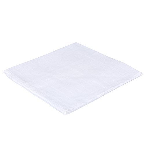 Lulamom Reusable Muslin Squares and Napkins, Pack of 12, White - Image 4