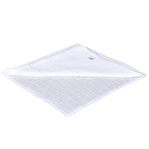 Lulamom Reusable Muslin Squares and Napkins, Pack of 12, White - Image 3