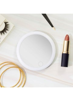 Zadro 4 Round Led Mirror Makeup Travel Mirror With Light Rechargeable Compact Mirror For Purses Portable Carrying Pouch  - Image 5