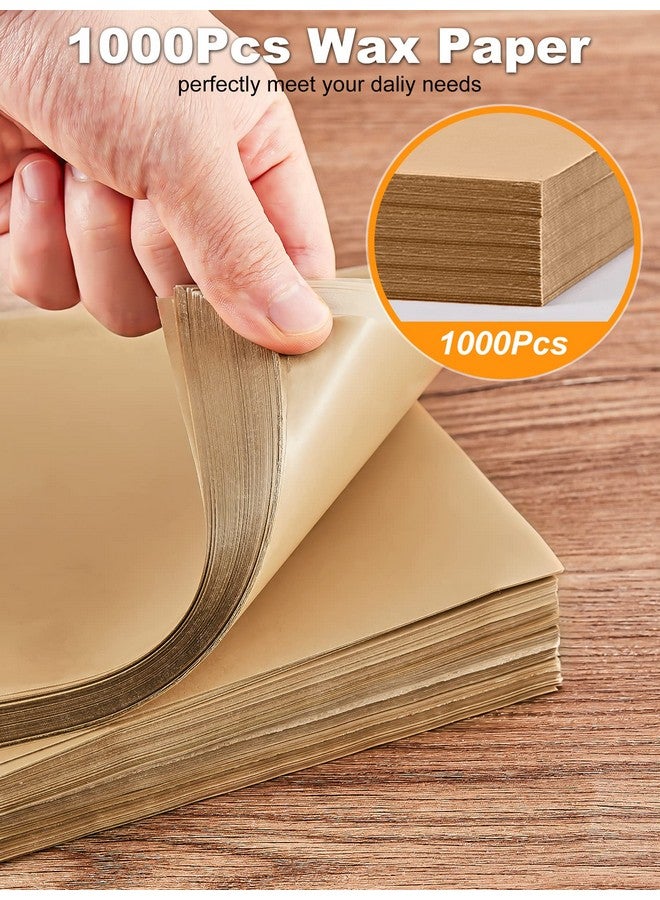 SMARTAKE ورق شمعي للطعام مقاس 6 × 6 بوصة، 1000 قطعة ورق برجر غير لاصق، فواصل ساندويتش مربعة، ورق تغليف، للغداء، المطاعم، الشواء، النزهات، الحفلات، غير مبيض - Image 5