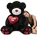 Tezituor Giant Teddy Bear 5 Feet I Love You Red Heart Jumbo Human Size Stuffed Animals for GirlfriendBoyfriend AnniversaryChristmas Valentines Black - Image 2