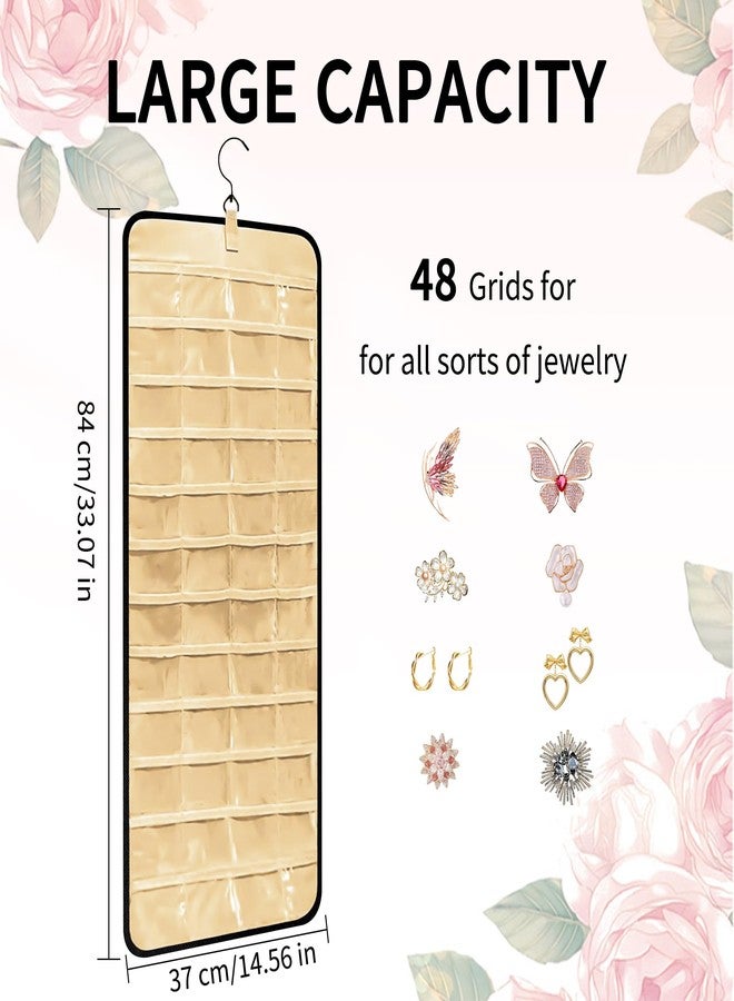 Bloss Hanging Jewelry Organizer with 48 Pockets, Necklace Holder Anti-tangle, Double-Sides Hanging Jewelry Holder for Jewelry Earring Storage-Black - Image 3