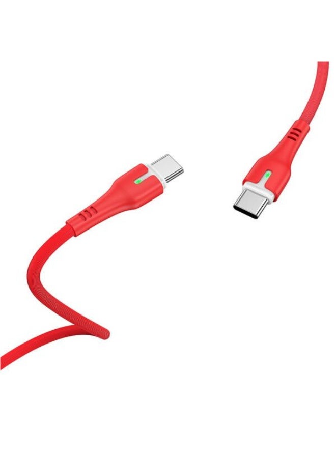 Hoco X45 Fast Charging 60W 1.0m Type-C To Type-C - Red - Image 2