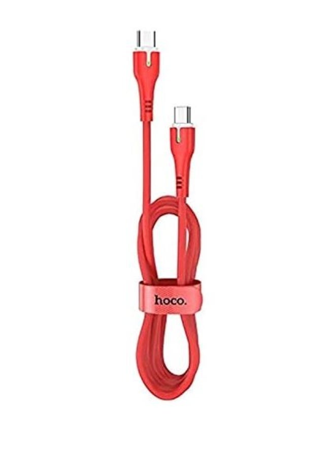 Hoco X45 Fast Charging 60W 1.0m Type-C To Type-C - Red - Image 1