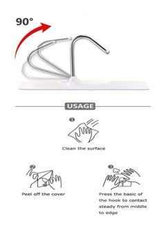 MJZ Wall Hooks Transparent Reusable Seamless Hooks,Waterproof and Oilproof,Bathroom Kitchen Heavy Duty Self Adhesive Hooks,8 Pack  - Image 3