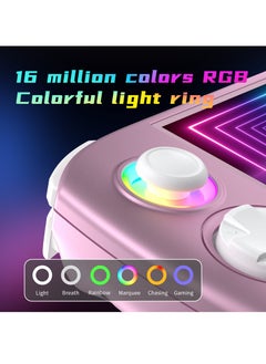 ANBERNIC  ANBERNIC RG Cube Retro Handheld Game Console 64bit Android 13 Unisoc T820 3.95 Inch IPS Screen Hall Joystick RGB lighting effect (Purple)  - Image 3