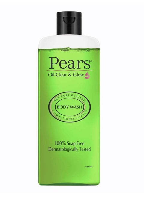 Pears Oil Clear and Glow Body Wash 250 ml 98% Pure Glycerin Liquid Shower Gel crafted with Lemon Flower Extracts for Glowing Skin