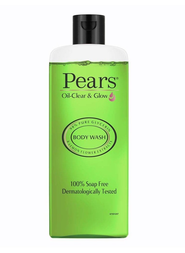 Pears Pears Oil Clear and Glow Body Wash 250 ml 98% Pure Glycerin Liquid Shower Gel crafted with Lemon Flower Extracts for Glowing Skin  - Image 1