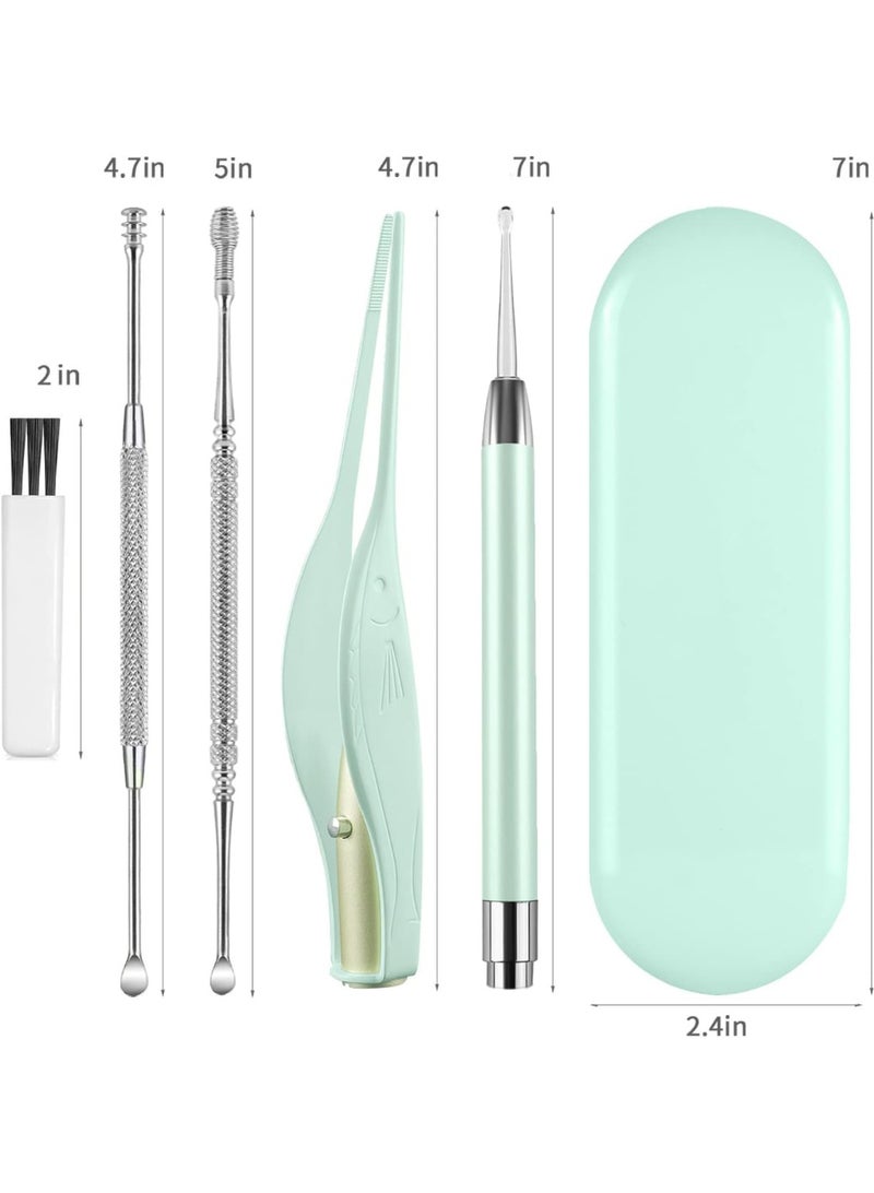 4 Pack Ear Wax Removal Tool Kit with Light, Ear Pick Ear Cleaning Tools Set for Kids and Adults, Ear Picks Digger & Tweezers & Spiral Spring Ear Spoon with Storage Box (Blue) - Image 4