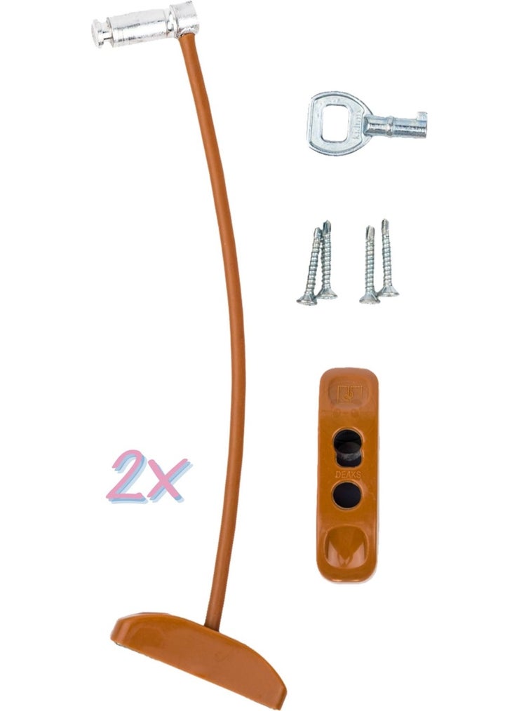 Window Lock 2 Pieces Light Brown Door and Window Safety Device Security Product Lock