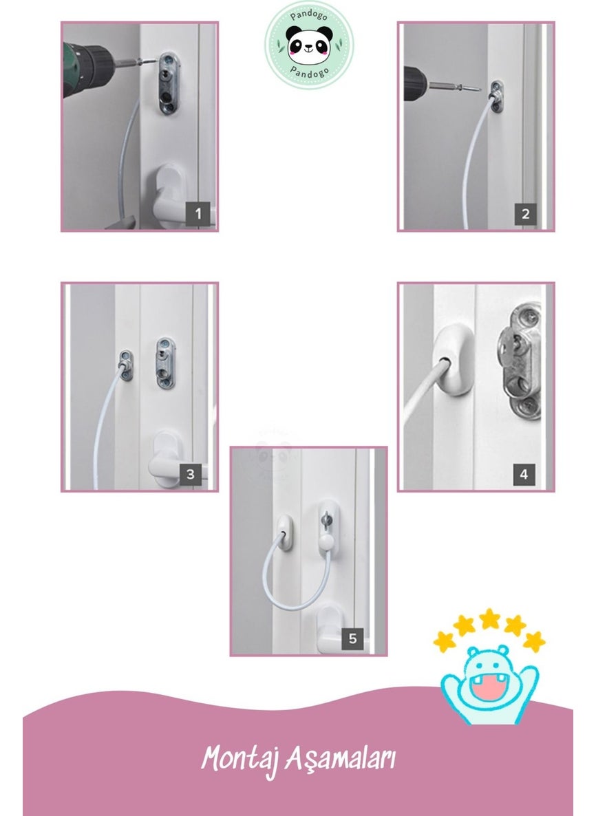Window Lock 2 Pieces Light Brown Door and Window Safety Device Security Product Lock