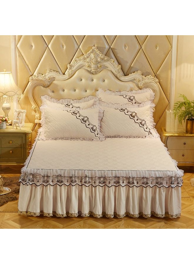 NIBEMINENT 3-Piece Luxury Non-Slip Bedding Set Combination Beige 150 x 200cm - Image 1