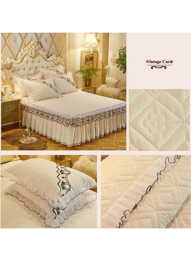 NIBEMINENT 3-Piece Luxury Non-Slip Bedding Set Combination Beige 150 x 200cm - Image 2