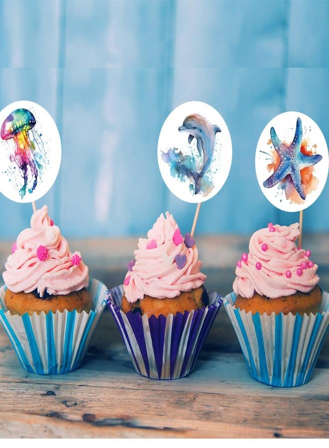 Hohamn 600 Pcs Watercolor Sea Animals Stickers for Kids Teachers 1.5 Inch 16 Styles Watercolor Sea Life Ocean Animals Label Stickers for Kids Boys Girls Birthday Party School Reward Giveaways - Image 5