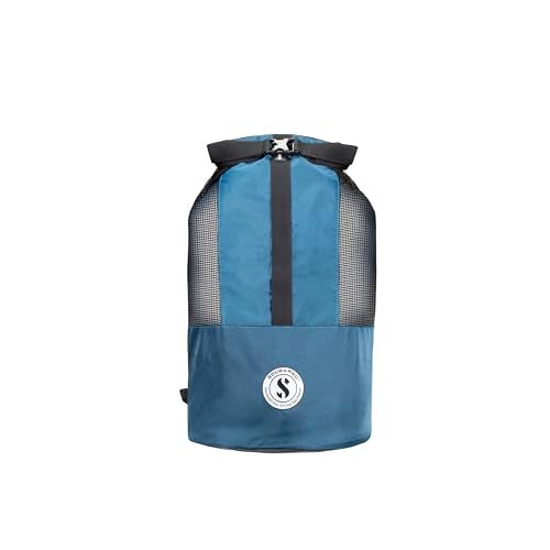 SCUBAPRO Sport 65 Mesh Dive Bag with Roll Top Closure and Side Zipper for Snorkeling and Scuba Diving Gear Denim Blue Color Fabric - Image 3