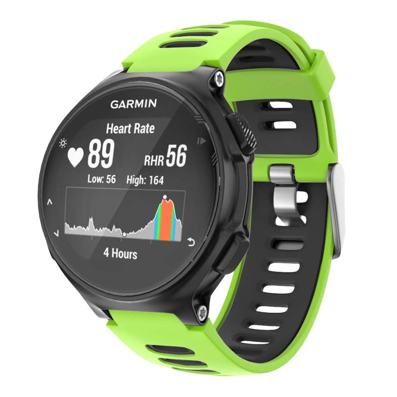 ISABAKE Compatible Forerunner 735XT Band Soft Silicone Sport Watch Strap Wristbands for Forerunner 220 230 235 620 630 Approach S20 S5 S6(Green) - Image 3