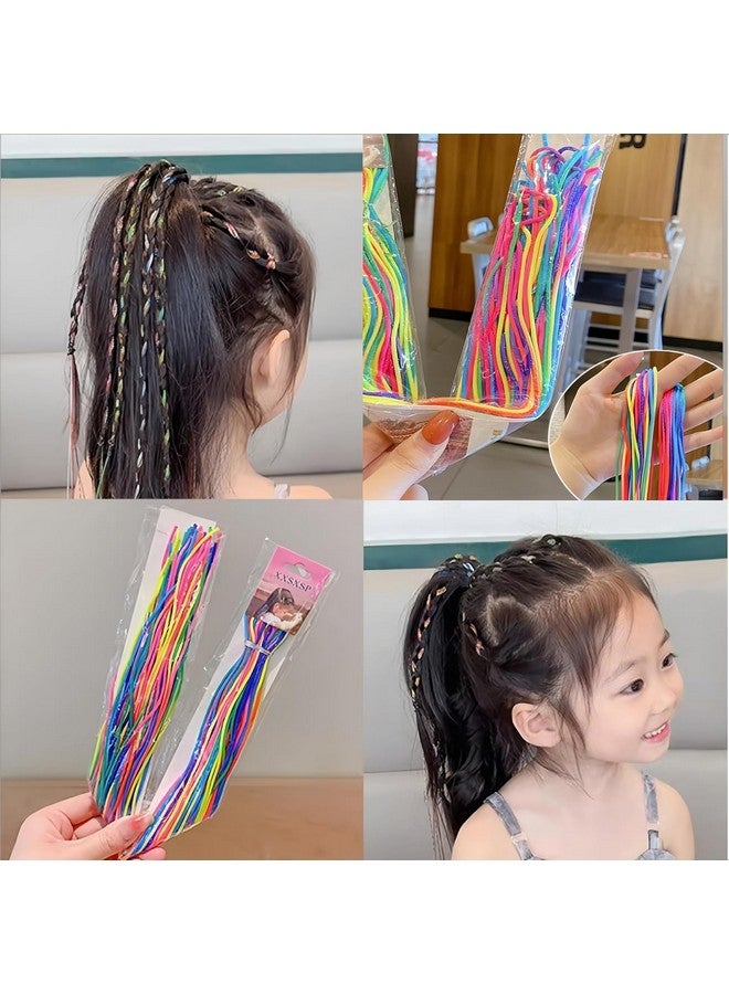 Dkriva® Colorful Hair Wrap String For Braids, Multi Rainbow Braiding Hair Tie, Gradient Color Hair Rope Band, Girls Braids Hair Styling Accessories - 22 pcs, Multi Color. - Image 3
