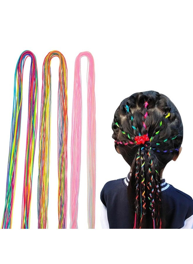 Dkriva® Colorful Hair Wrap String For Braids, Multi Rainbow Braiding Hair Tie, Gradient Color Hair Rope Band, Girls Braids Hair Styling Accessories - 22 pcs, Multi Color. - Image 1