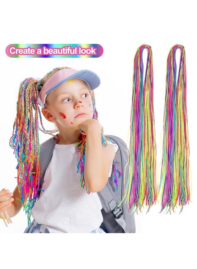 Dkriva® Colorful Hair Wrap String For Braids, Multi Rainbow Braiding Hair Tie, Gradient Color Hair Rope Band, Girls Braids Hair Styling Accessories - 22 pcs, Multi Color. - Image 4