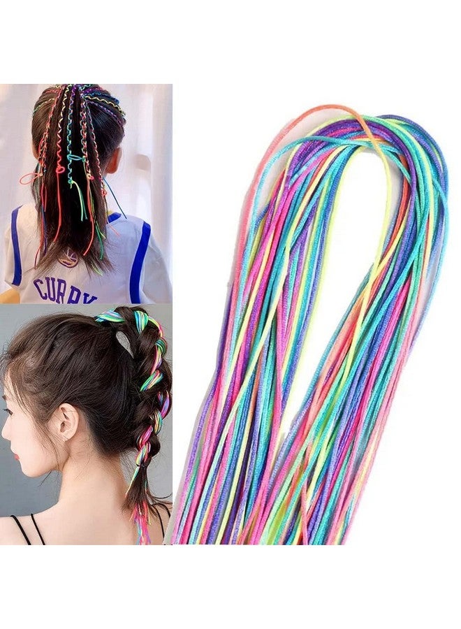 Dkriva® Colorful Hair Wrap String For Braids, Multi Rainbow Braiding Hair Tie, Gradient Color Hair Rope Band, Girls Braids Hair Styling Accessories - 22 pcs, Multi Color. - Image 5