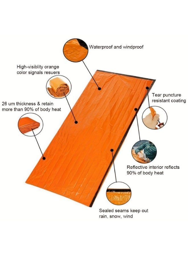 كيس النوم في حالات الطوارئ ، ضوء إنقاذ الحياة كيس النوم للماء والحرارة بطانية الطوارئ - Image 3