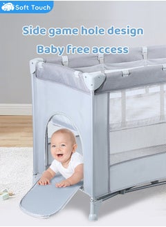 Soft Touch 2 In 1 Baby Crib Portable Toddler Playard Foldable Baby Cot Travel Crib Nursery Center for Infant with Carry Bag  - Image 5