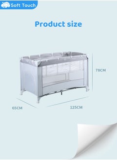 Soft Touch 2 In 1 Baby Crib Portable Toddler Playard Foldable Baby Cot Travel Crib Nursery Center for Infant with Carry Bag  - Image 4