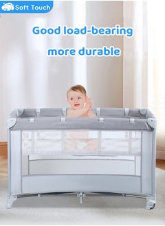Soft Touch 2 In 1 Baby Crib Portable Toddler Playard Foldable Baby Cot Travel Crib Nursery Center for Infant with Carry Bag  - Image 3