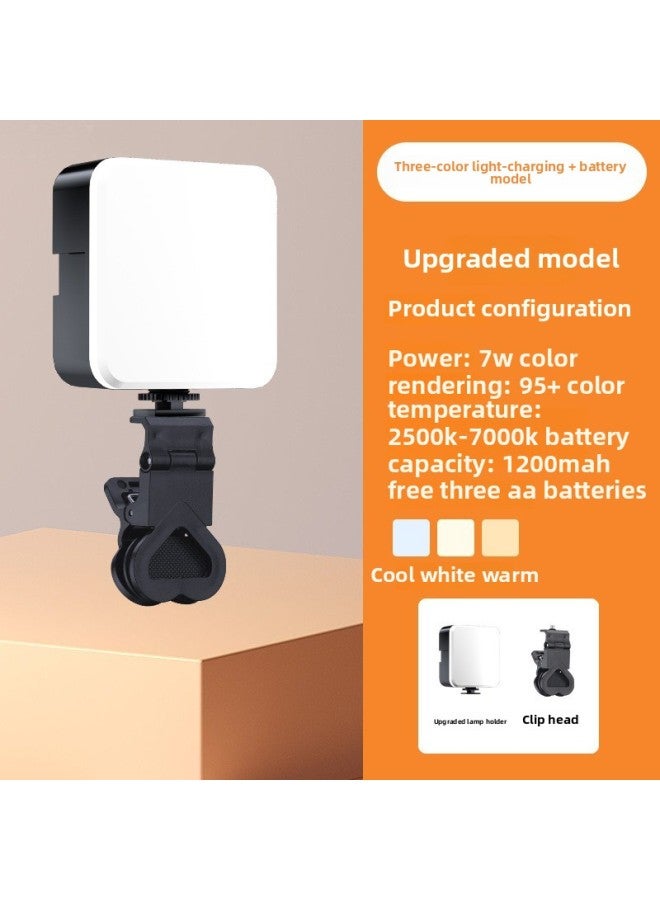 Full Color Flap Pocket Pants Light Rgb Fill Light Mobile Phone Photo Photography Camera Selfie Live Broadcast Professional Handheld Mini Atmosphere-Specification:Pocket Lamp Three Colors + Love Clip (clip Is Replaceable  - Image 1