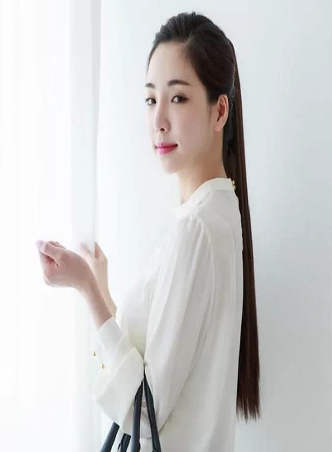 La Belleza Hair Clutcher/Claw Clip Straight Synthetic Extension/Ponytail For Girls And Women (20 Inch Long) (Natural Black) - Image 3