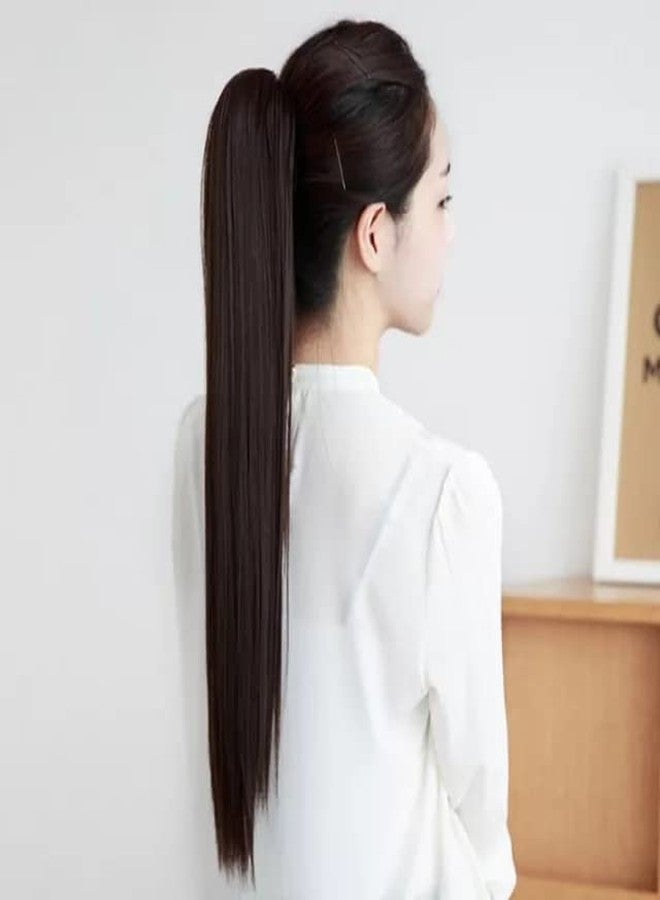 La Belleza Hair Clutcher/Claw Clip Straight Synthetic Extension/Ponytail For Girls And Women (20 Inch Long) (Natural Black) - Image 5