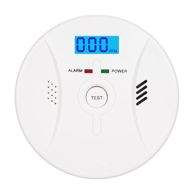 Smoke and Carbon Monoxide Alarm: White Dual Sensor Device - With LED Status Indicators & Test Button for Home Bedroom Living Room Hallway - Image 1