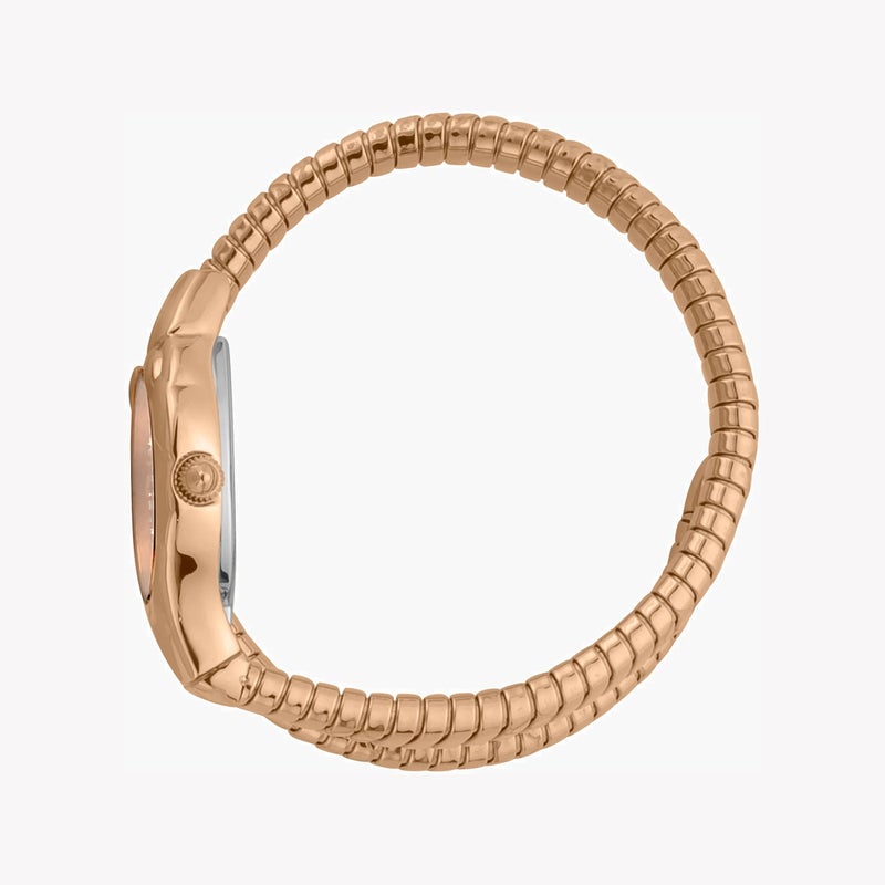 جاست كافالي ساعة جاست كافاللي للسيدات بهيكل ذهبي وردي وسوار من الفولاذ المقاوم للصدأ اللون الذهبي الوردي - Image 2