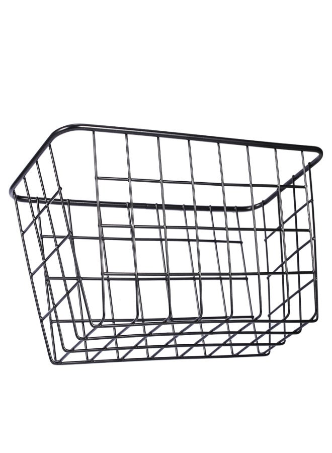 Iron Storage Basket Wall Mounted Storage Organizer Wire Hanging Basket Bathroom Shelf for Bedroom Bathroom Laundry Room - Image 3