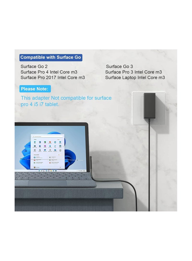 Terabyte Surface 24W 15V 1.6A Go Charger, Power Supply Adapter Compatible for Microsoft Surface Go/Go 2/Go 3/Surface Pro 4 Core m3/Surface Pro 3 Core m3 AC Power Adapter - Image 2