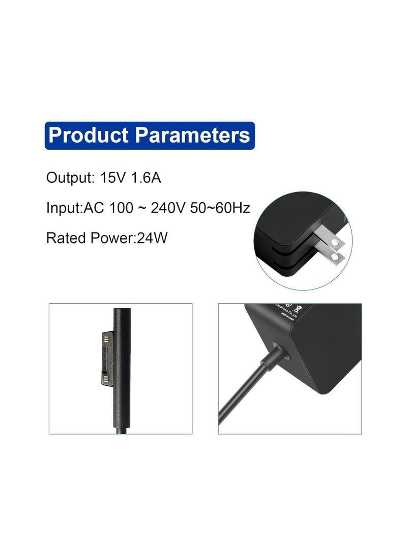 Terabyte Surface 24W 15V 1.6A Go Charger, Power Supply Adapter Compatible for Microsoft Surface Go/Go 2/Go 3/Surface Pro 4 Core m3/Surface Pro 3 Core m3 AC Power Adapter - Image 3