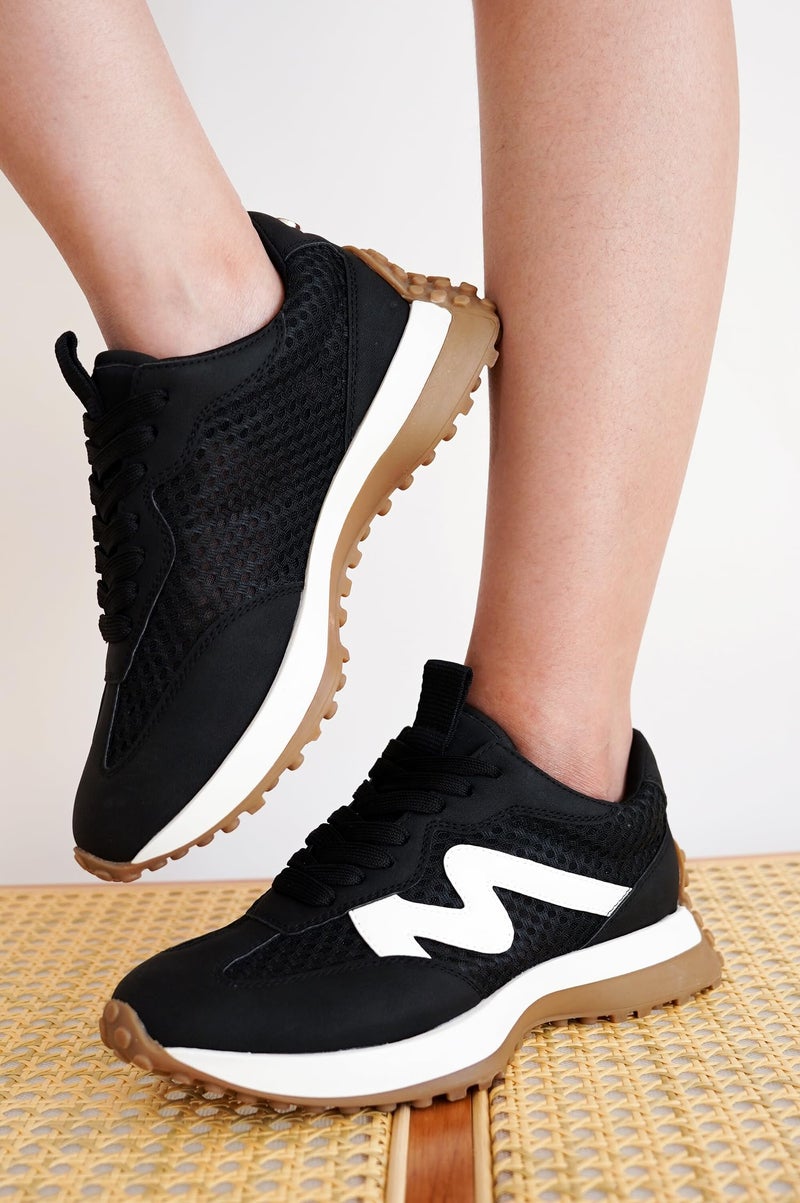 Project Cloud Trendy Fashion Sneakers for Women 2026 - Memory Foam and Non-Slip Comfortable Casual Ladies Shoes for Womens Fashion Sneakers - Lightweight Lace-up Shoes (Lecco,BLKMESH,7.5) - Image 2
