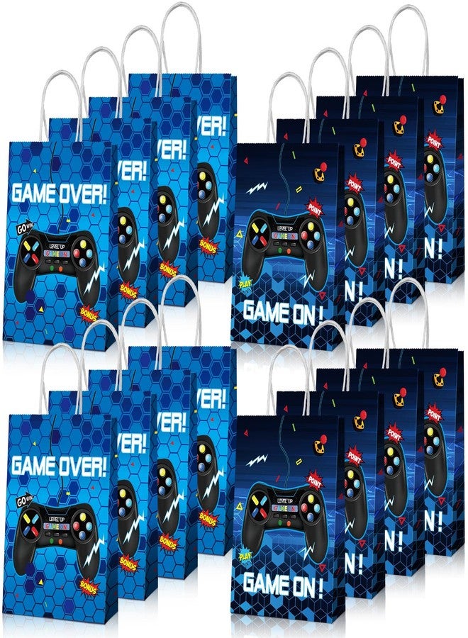 Clabby 16 Pieces Gamer Bags, Video Game Party Favor Goodie Candy Treat Gift Bags with Handle for Kids Boys Gaming Birthday Party Supplies Decorations - Image 1