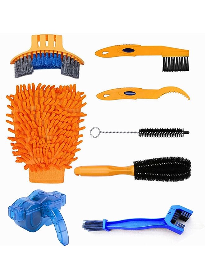 IAF Pieces Precision Bicycle Cleaning Brush Tool Including Bike Chain Scrubber, suitable for Mountain, Road, City, Hybrid,BMX Bike and Folding Bike - Image 1