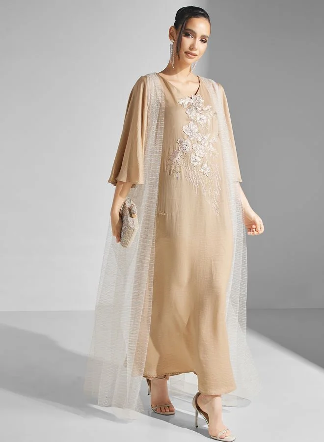 Fashion Trends by Suzy Matar Floral Flared Sleeve Dress