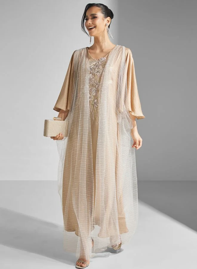Fashion Trends by Suzy Matar Floral Flared Sleeve Dress