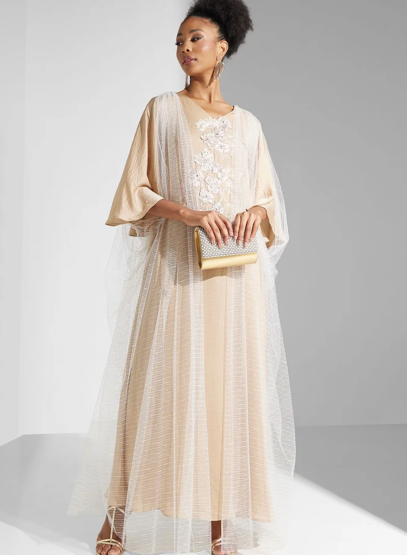 Fashion Trends by Suzy Matar Floral Flared Sleeve Dress